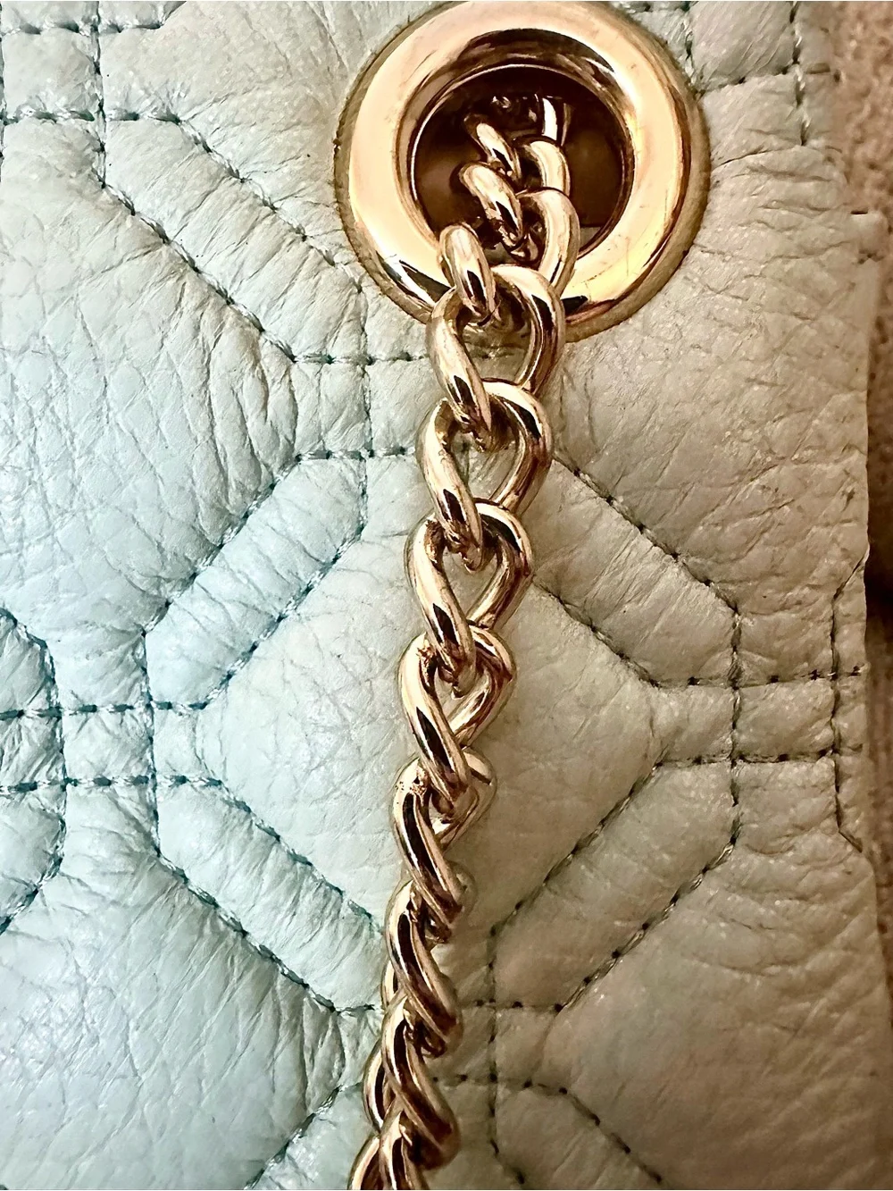 kate spade Astor Court Blue Quilted Leather Shoulder Bag With Turn Lock